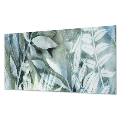 Rectangular bathroom wall panel Plant watercolor patterns