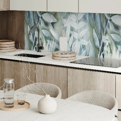 Rectangular bathroom wall panel Plant watercolor patterns