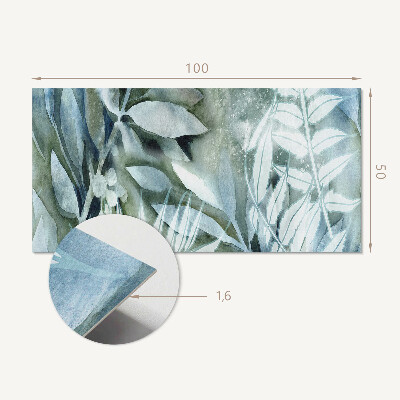 Rectangular bathroom wall panel Plant watercolor patterns