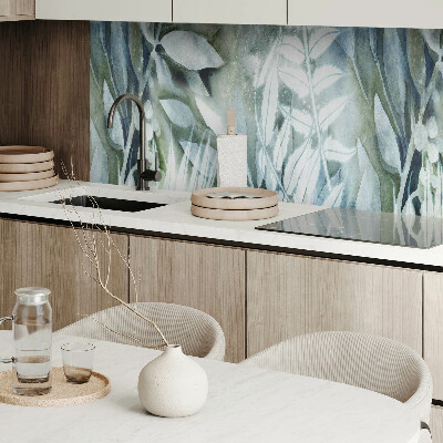 Rectangular bathroom wall panel Plant watercolor patterns