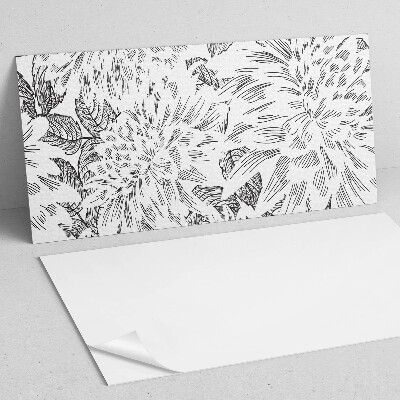 Rectangular decorative wall panel Floral motif with green leaves
