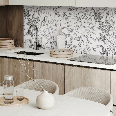 Rectangular decorative wall panel Floral motif with green leaves
