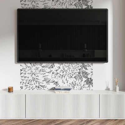 Rectangular decorative wall panel Floral motif with green leaves