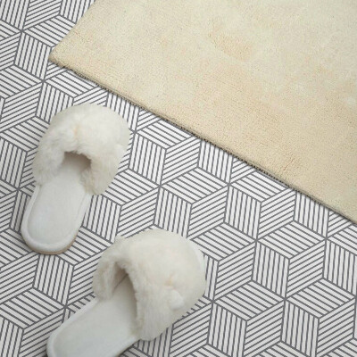 Rectangular bathroom wall panel Hexagonal leaves in a dynamic style
