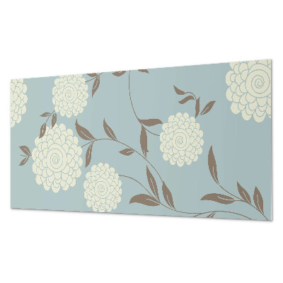 Rectangular decorative wall panel Floral motif with green leaves