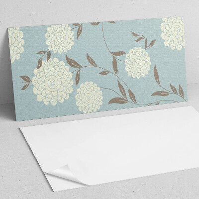 Rectangular decorative wall panel Floral motif with green leaves