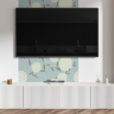 Rectangular decorative wall panel Floral motif with green leaves