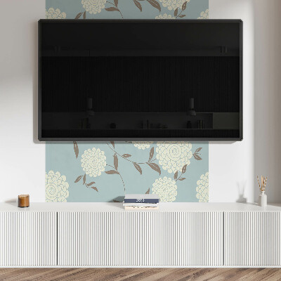 Rectangular decorative wall panel Floral motif with green leaves