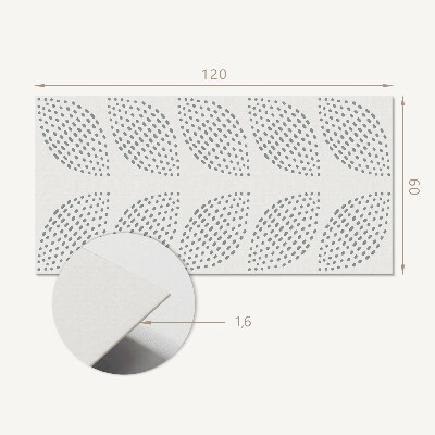 Rectangular wall panel Leafy motif with dots
