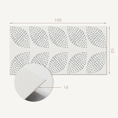 Rectangular wall panel Leafy motif with dots
