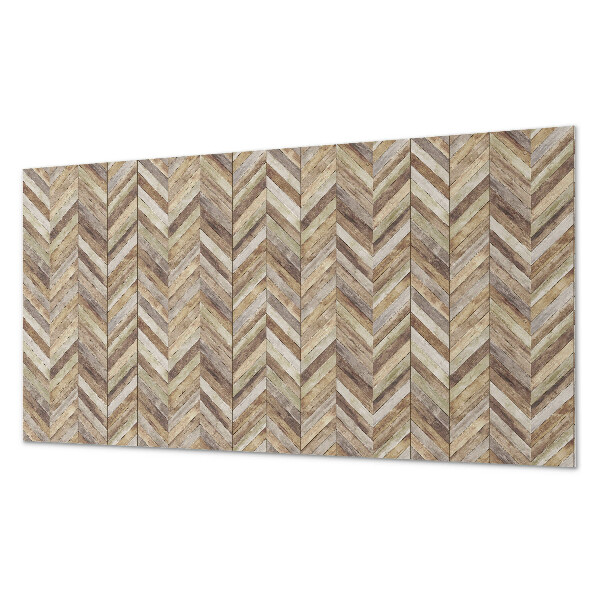 Rectangular decorative wall panel Herringbone pattern made of wooden planks