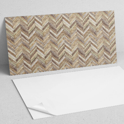 Rectangular decorative wall panel Herringbone pattern made of wooden planks