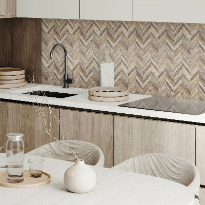 Rectangular decorative wall panel Herringbone pattern made of wooden planks