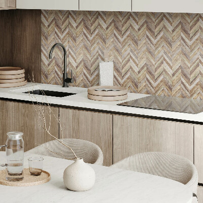 Rectangular decorative wall panel Herringbone pattern made of wooden planks
