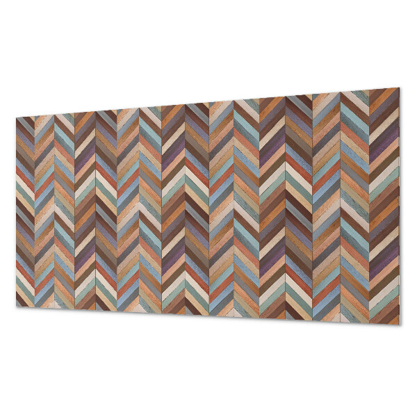 Rectangular wall panel Wooden-style herringbone pattern