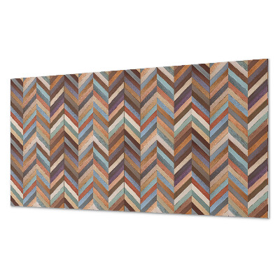 Rectangular wall panel Wooden-style herringbone pattern