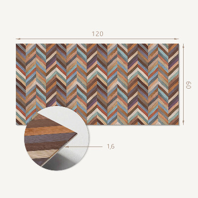 Rectangular wall panel Wooden-style herringbone pattern