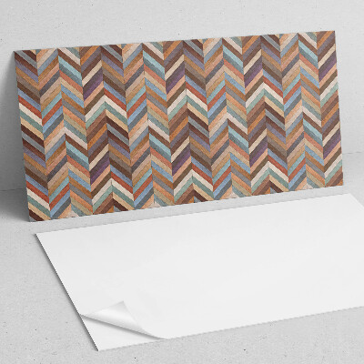 Rectangular wall panel Wooden-style herringbone pattern