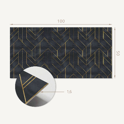 Rectangular wall panel Pattern of lines and geometric forms