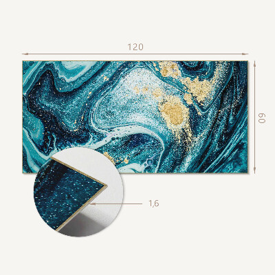 Rectangular bathroom wall panel Resin-inspired pattern