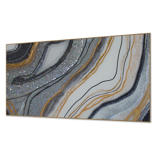 Rectangular bathroom wall panel Abstract waves with light effect