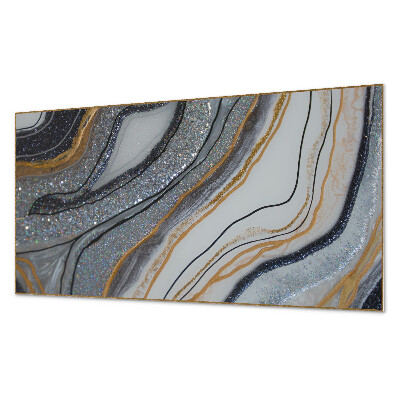 Rectangular bathroom wall panel Abstract waves with light effect