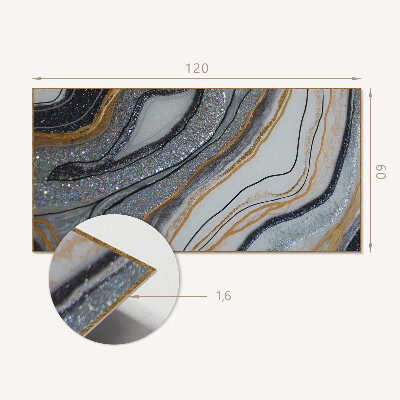 Rectangular bathroom wall panel Abstract waves with light effect