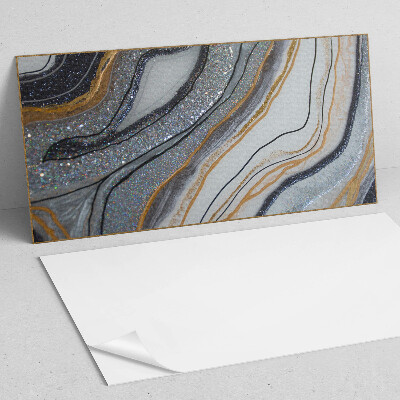 Rectangular bathroom wall panel Abstract waves with light effect