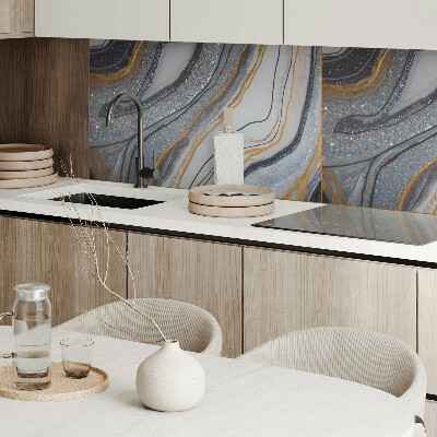 Rectangular bathroom wall panel Abstract waves with light effect