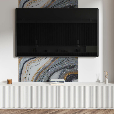 Rectangular bathroom wall panel Abstract waves with light effect