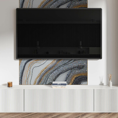Rectangular bathroom wall panel Abstract waves with light effect