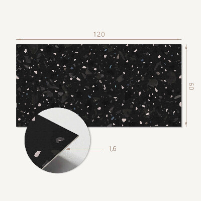Rectangular bathroom wall panel Terrazzo pattern in abstract shapes