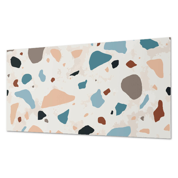 Rectangular bathroom wall panel Fragments of rocks in a modern style