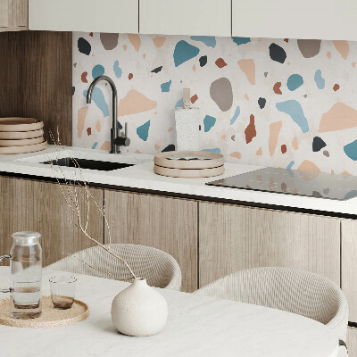 Rectangular bathroom wall panel Fragments of rocks in a modern style