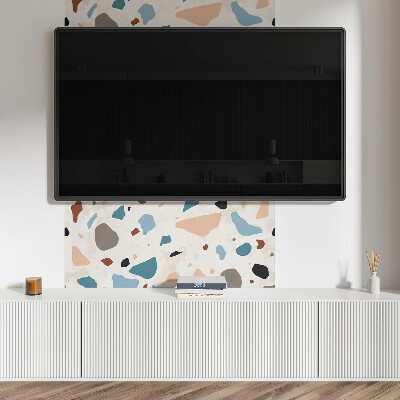 Rectangular bathroom wall panel Fragments of rocks in a modern style