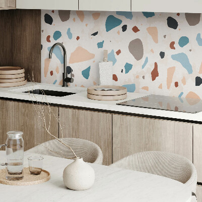Rectangular bathroom wall panel Fragments of rocks in a modern style