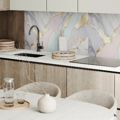 Rectangular bathroom wall panel Marble abstractions in a modern style