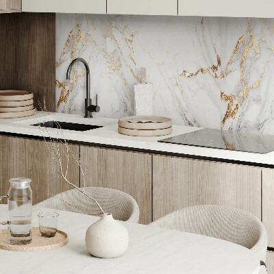 Rectangular bathroom wall panel Elegant marble pattern with veins