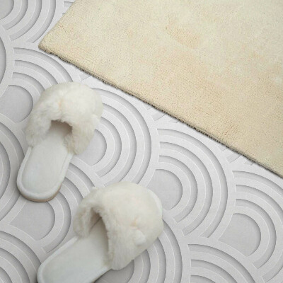 Rectangular bathroom wall panel Wavy arches