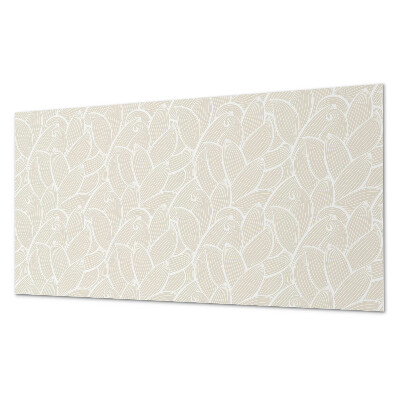 Rectangular wall panel Leafy motif in wavy shapes