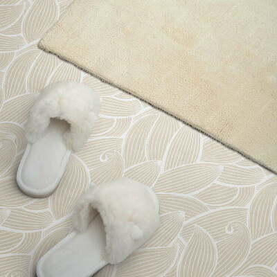 Rectangular wall panel Leafy motif in wavy shapes