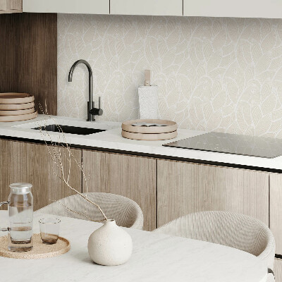 Rectangular wall panel Leafy motif in wavy shapes