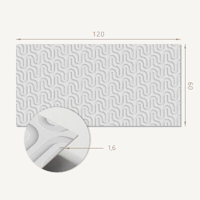 Rectangular bathroom wall panel Waves in a three-dimensional pattern