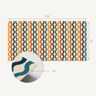Rectangular decorative wall panel Rhythmic waves in a harmonious arrangement