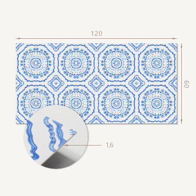 Rectangular wall panel Floral motifs in circles