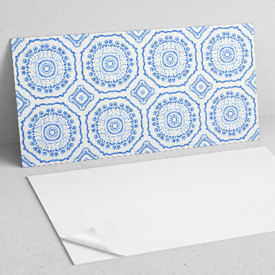Rectangular wall panel Floral motifs in circles