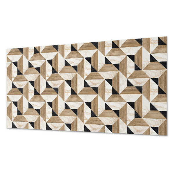 Rectangular bathroom wall panel Abstract motif of triangular shapes