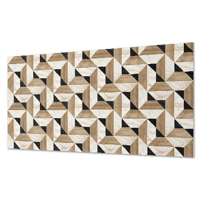 Rectangular bathroom wall panel Abstract motif of triangular shapes