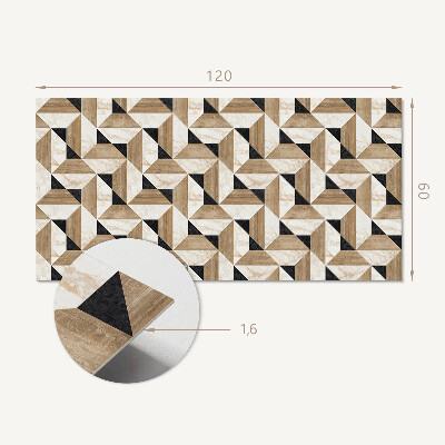 Rectangular bathroom wall panel Abstract motif of triangular shapes