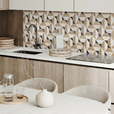 Rectangular bathroom wall panel Abstract motif of triangular shapes